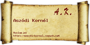Aszódi Kornél névjegykártya